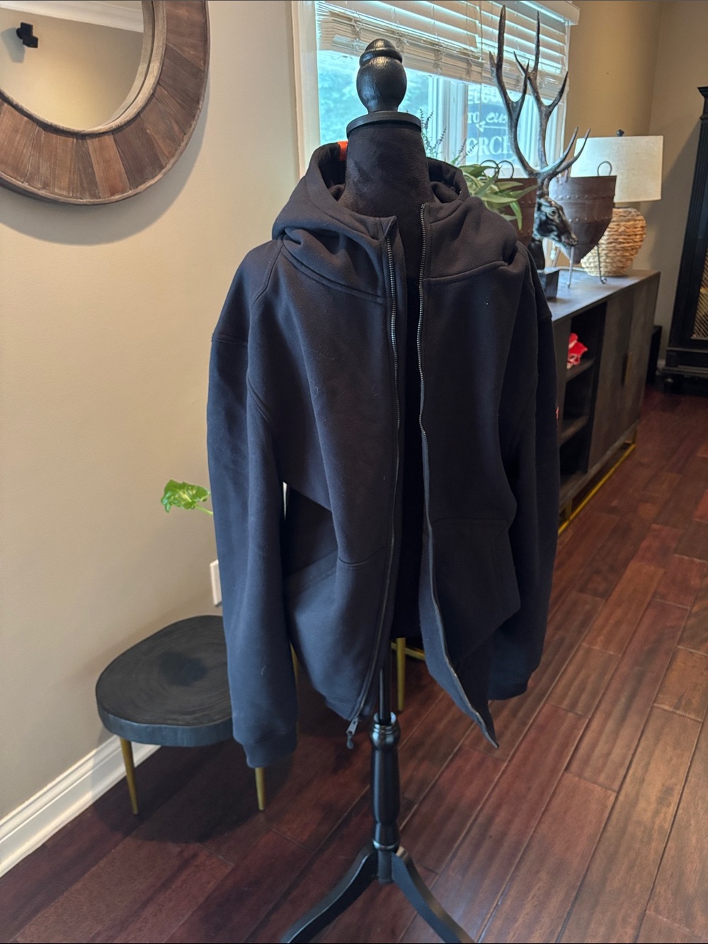 Men's Classic Black Zip-Up Sweater